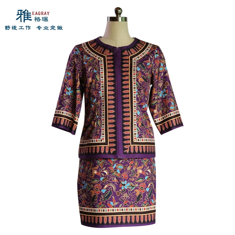 

New Southeast Asian Singapore Malaysia Air Stewardess Uniform Ethnic Nyonya Workwear Hotel Staff Costume Cosplay Fashion
