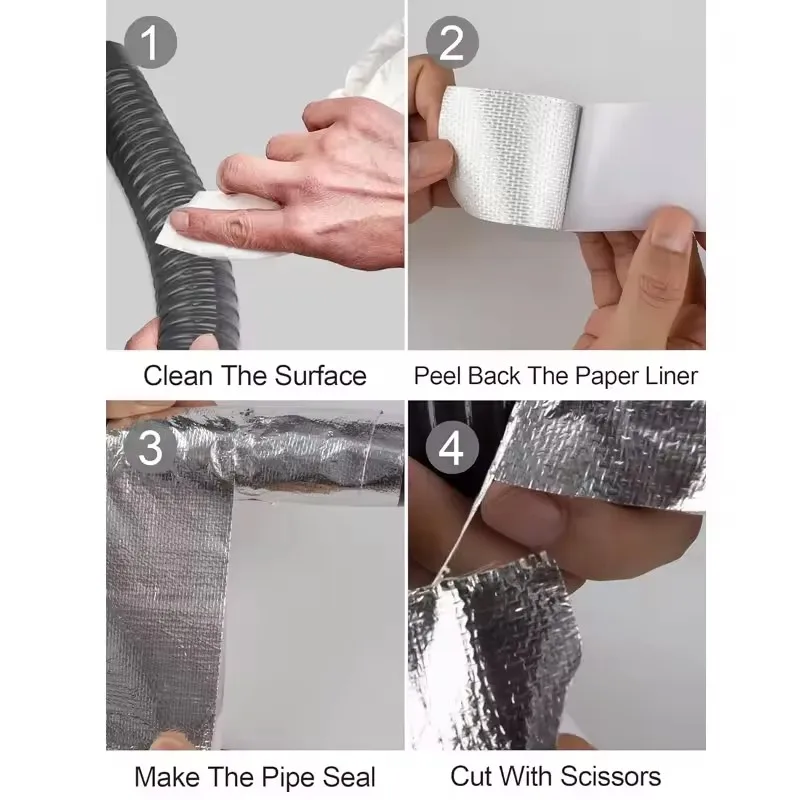 

10Meters Fiberglass Aluminum Foil Tape Heat Resistant Tape Heat Shield Thermal Barrier Adhesive Backed Heat Reflective Tape