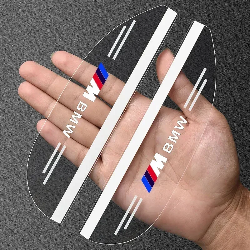 2Pc PVC Car Rearview Rain Eyebrow Transparent Stickers For BMW M Performance 1 3 5 7 Series M3 M4 M5 M6 X1 X3 X5 X6 X7 E30 E34