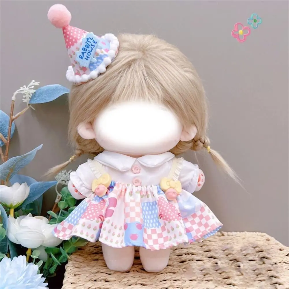 Multicolor Doll Clothes Accessories Replacement Outfit Cap Dress Suit 20CM Playing House Hairband Suspender Cotton Stuffed Doll