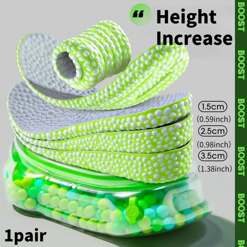 Plantillas para zapatos con aumento de altura para hombre y mujer, plantilla deportiva suave y cómoda para correr, almohadillas para zapatos en crecimiento de 1,5/2,5/3,5 cm, 1 par