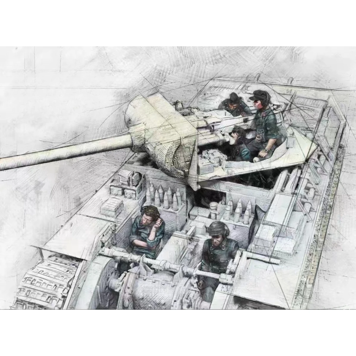 

1/35 Resin unpainted model kit, military theme (5 people without tank), unassembled and unpainted GK, 740R