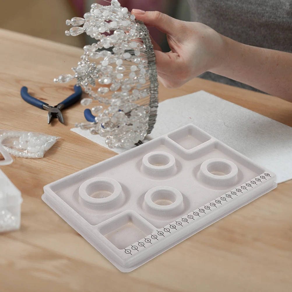 2 Pcs Bead Mat For Jewelry Making Board for Jewelry Making Small Tray 7 Blank Discs DIY Bracelet Design Mat Beading Tools