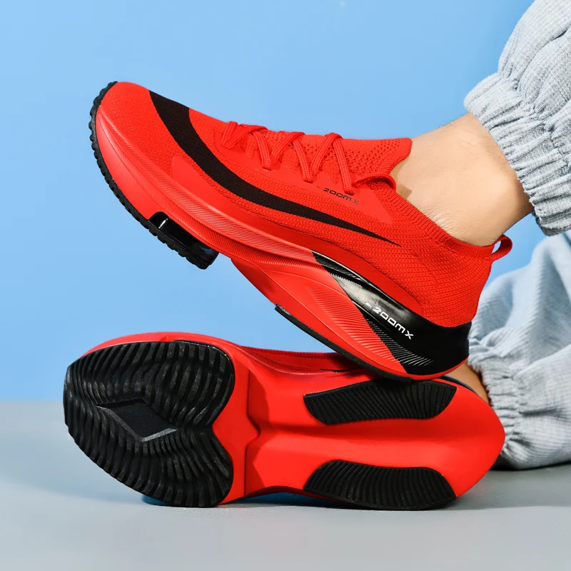 

Men Running Shoes Jogging Sneakers Trainer Race Cushioning Outdoor Luxury shoes Mesh Off-road Shoes Breathable Couple Non-Slip