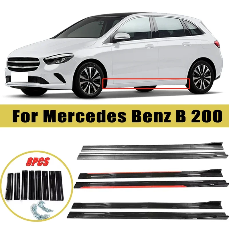 

Universal 2m/2.2m Car Side Skirt Extension SplitterBumper Racing Side Wing Bumper Lip Side Spoiler For Mercedes Benz B 200