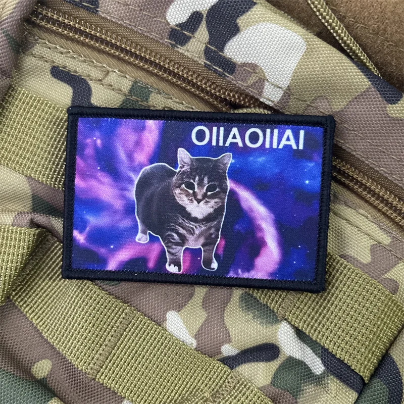 OIIAI Parche táctico gato con velcro para mochila y ropa - imagen 4