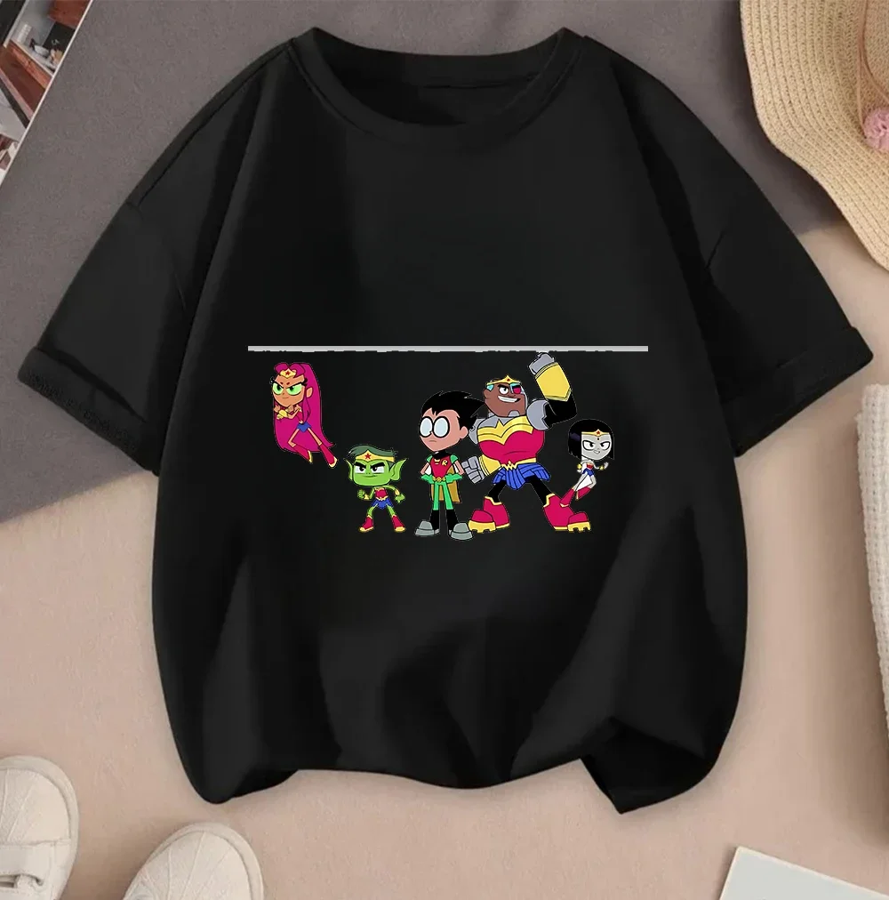 

Модная летняя футболка Teen Titans Go для детей, повседневная модная уличная одежда с милым принтом Kawaii