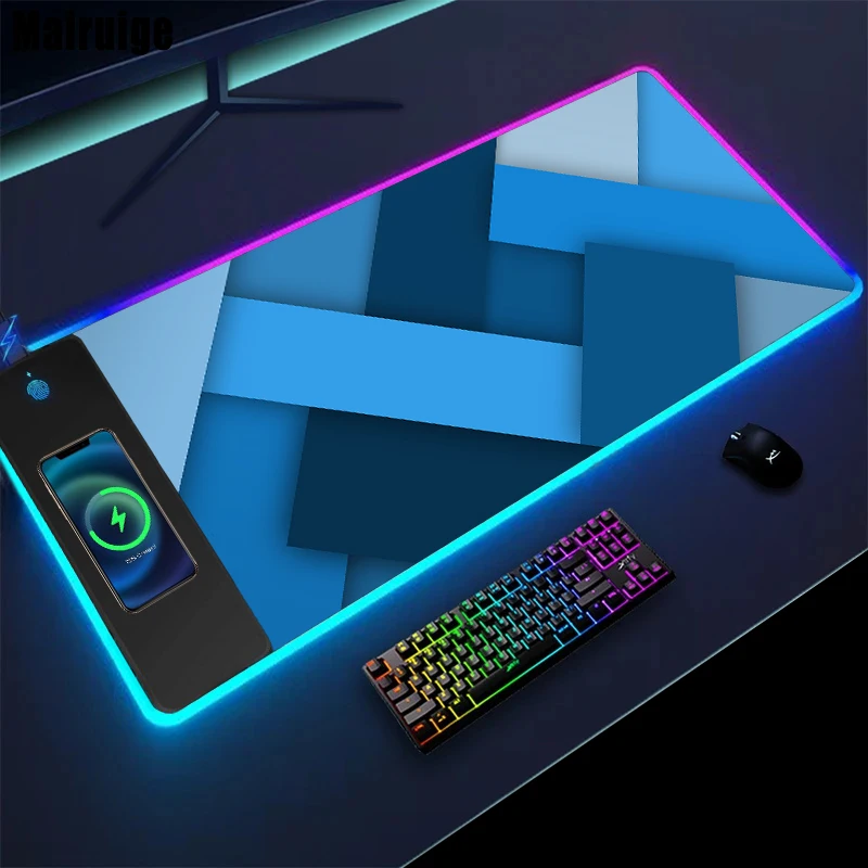 

Большой коврик для мыши Mairuige с RGB-подсветкой и беспроводной зарядкой, компьютерный офисный коврик для мыши, игровые аксессуары, коврик для клавиатуры