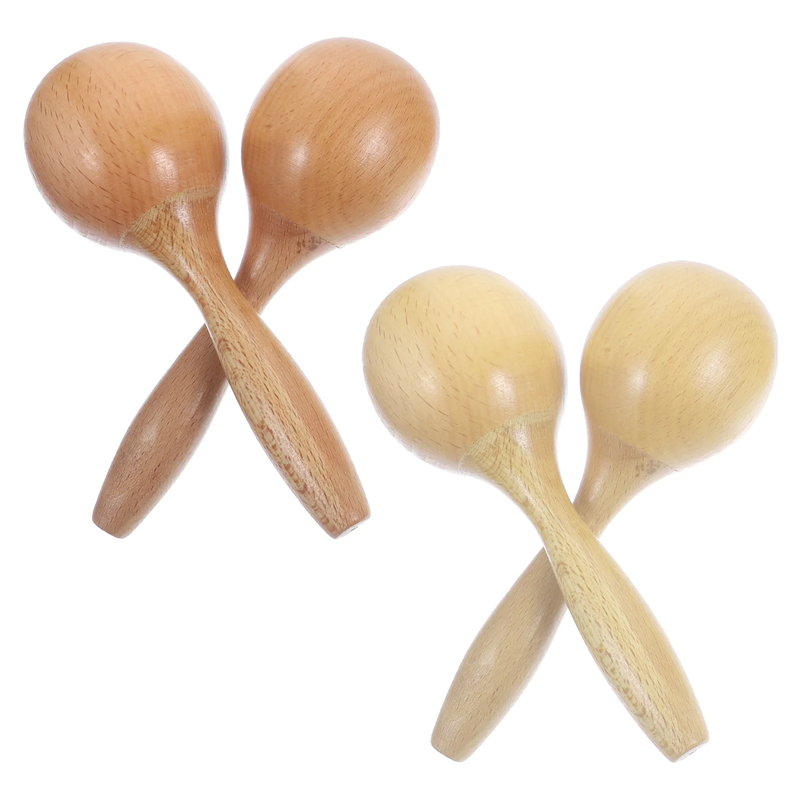 4 قطع من الآلات الموسيقية الخشبية Maracas صانع الضوضاء الهزازات أدوات الإيقاع التعليمية لموسيقى ما قبل المدرسة