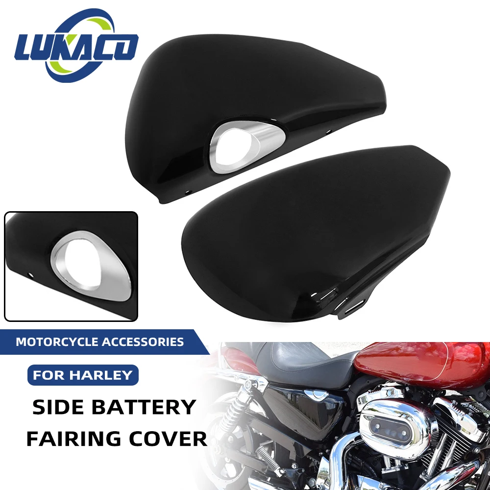 

Motorcycle Black Left Right Guard Side Battery Fairing Cover Moto Accessories For Harley Sportster XL1200 XL883 XL50 2004-2013