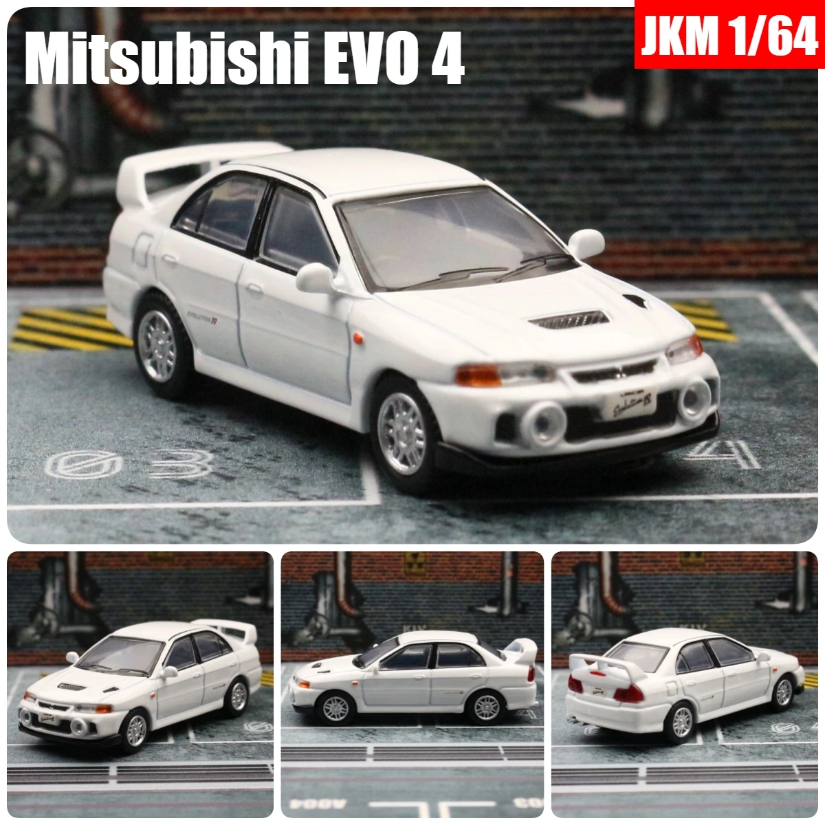 1:64 Mitsubishi Lancer Evolution IV EVO 4 Miniature JKM 1/64 Racing Toy Car Vehicle Diecast Metal Vehicle Model Collection Gift