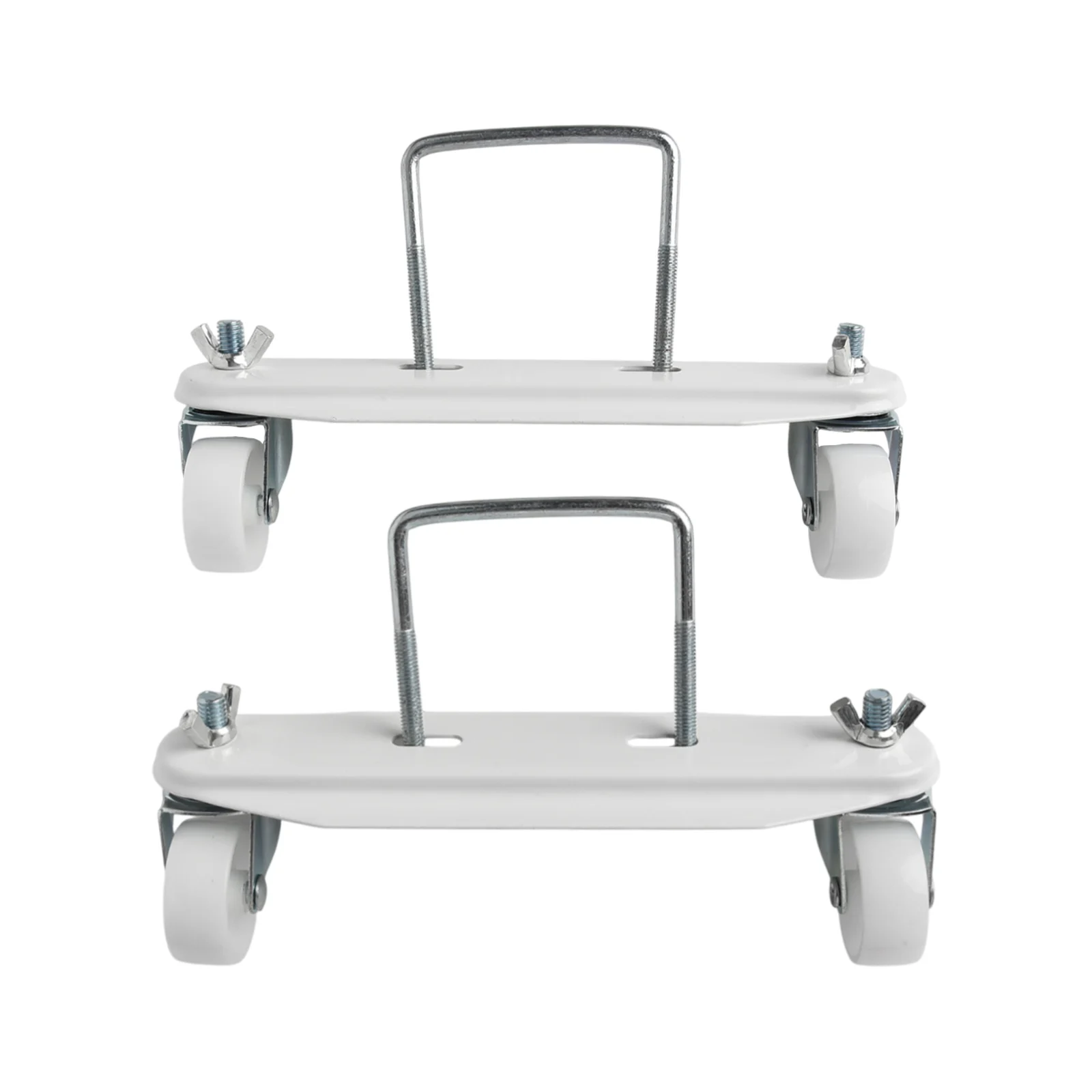 

2 шт., кронштейн для мобильного шкива электрического обогревателя с прочной рамой из углеродистой стали и полностью вращающимися колесами для мобильности радиатора