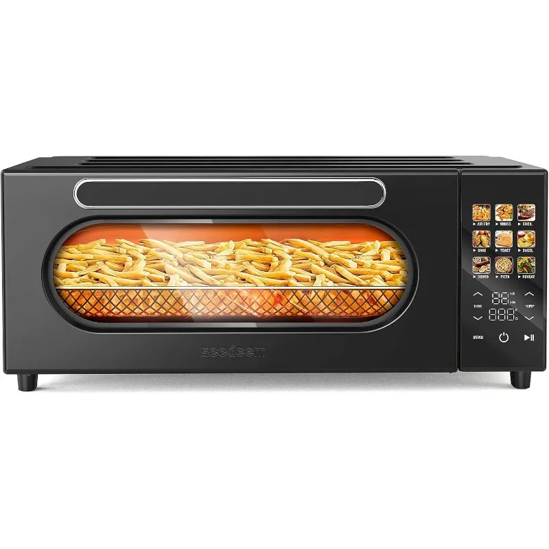 

SEEDEEM 10-in-1 Air Convection Toaster Oven, 15L Convection Toaster Oven Cooker with Color LCD Display and Touch Screen, Toaster