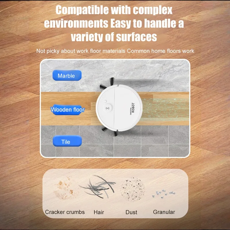 Household Fully Automatic High Suction Intelligent Vacuum Cleaner USB Charging Low-noise Sweeping Robot