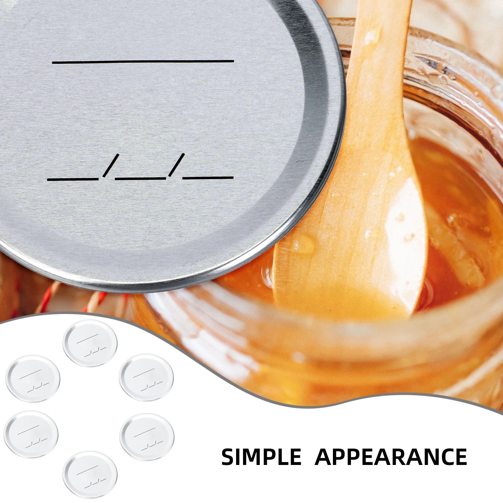 

20pcs Thick Tinplate Jar Lids Silver Smooth Edge Sealing Caps For Mason Jars Storage Canning Lids Discs Kitchen Bar Accessories
