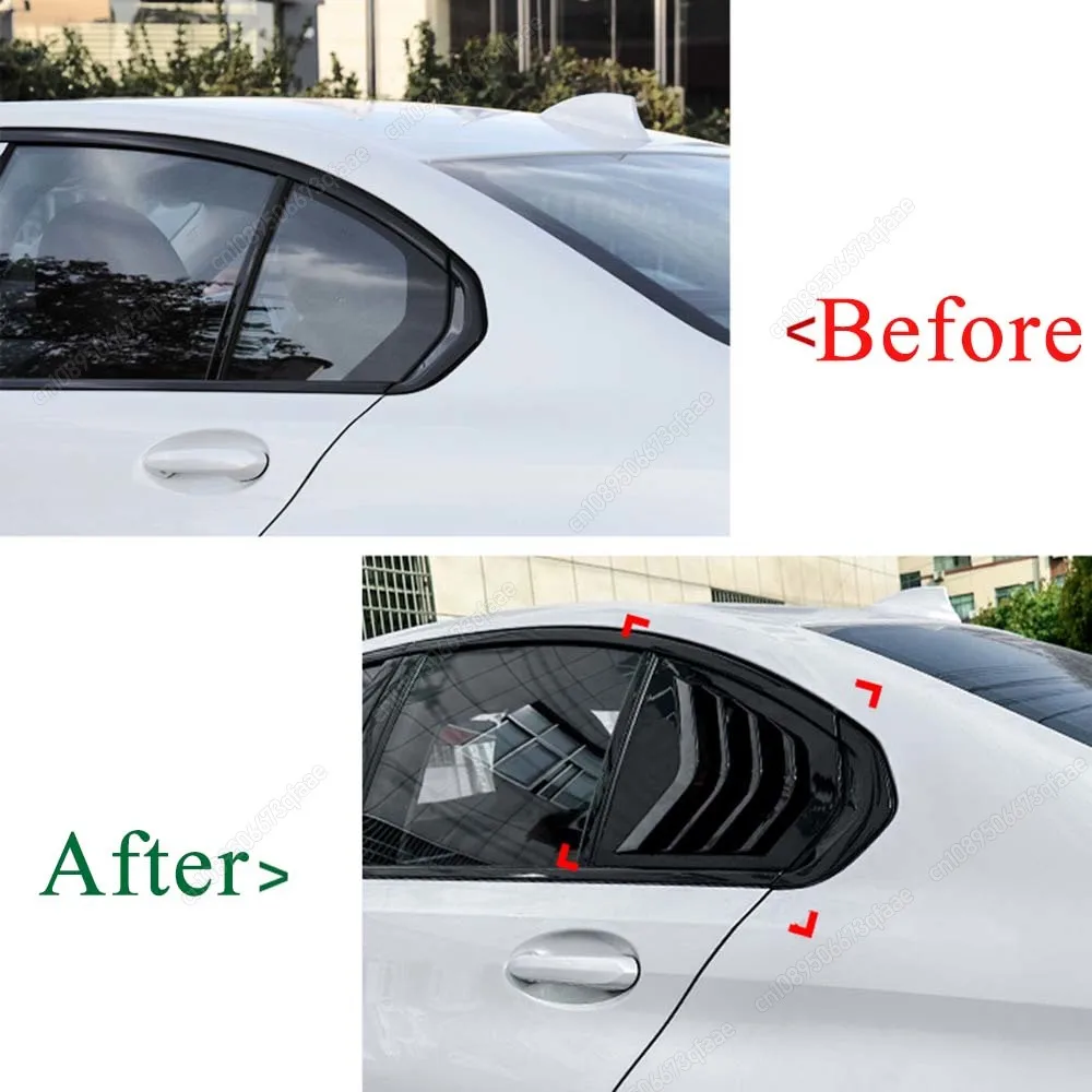 

Car Rear Side Louver Cover Rear Window Side Vent Louvers Sticker Sunshade Shutter For BMW G20 320i 325i 330i 2019-2025 Body Kits