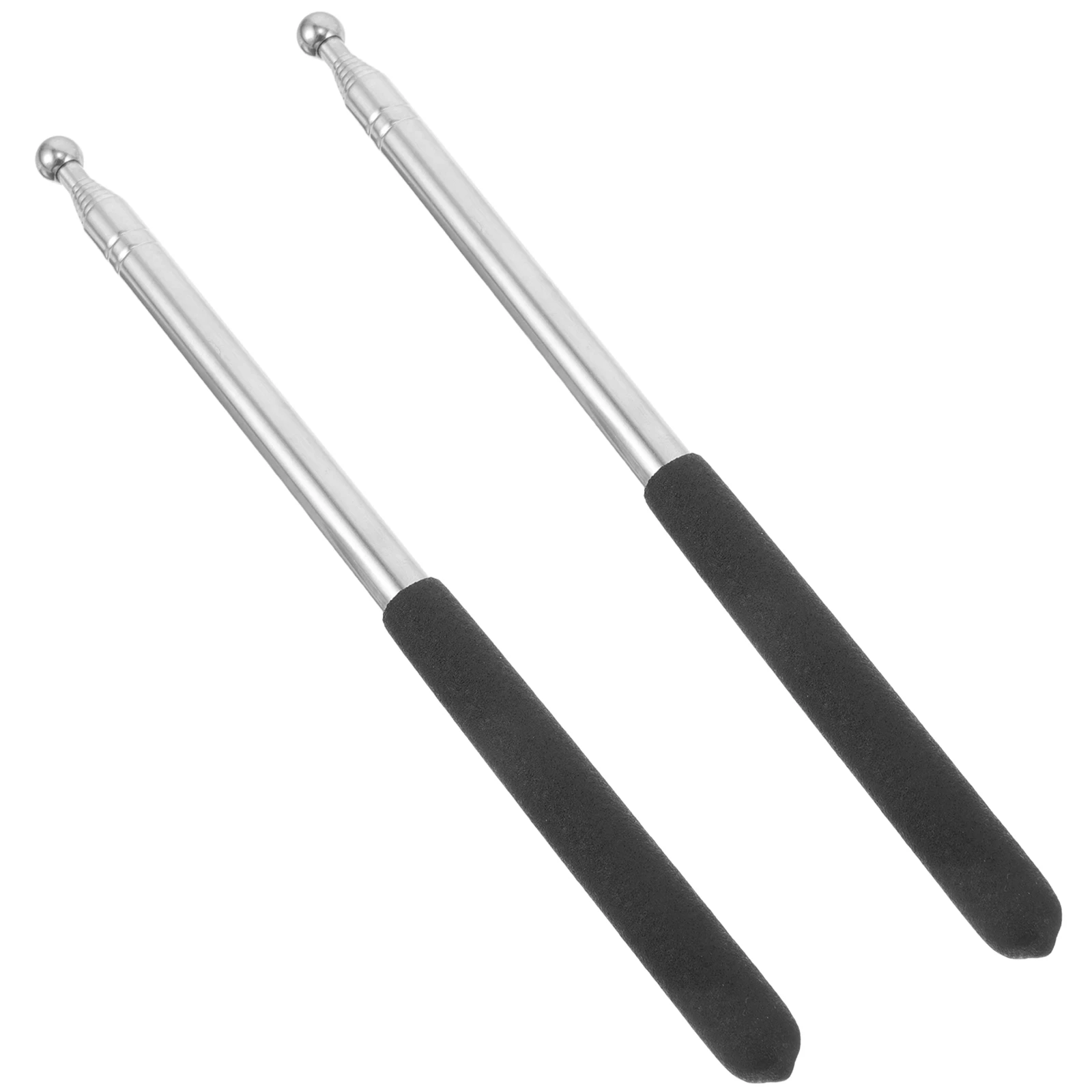 2pcs Telescopic Pointer Stick Lightweight Stainless Steel Retractable For Classroom Teaching Tour Guide Presentations Board