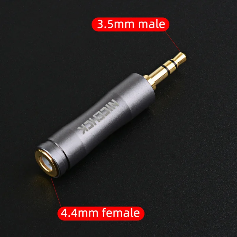 NiceHCK Gold-plated Pure Copper 4.4mm Female to 3.5mm 2.5mm HIFI Audio Converter Jack Aluminum Earphone Adapter Plug Accessories