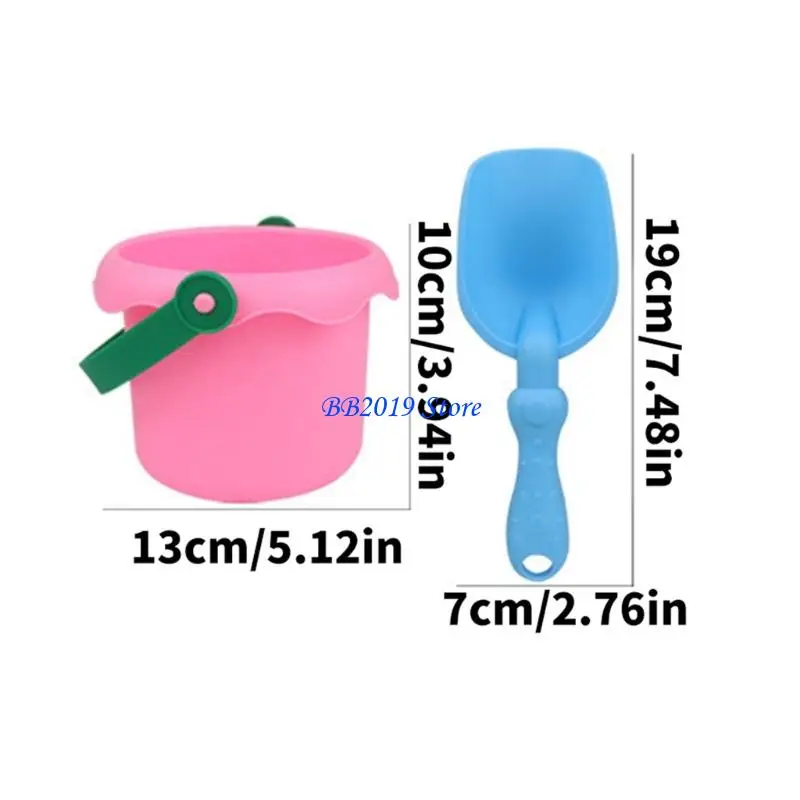 Q0KB Beach Toy Summer Beach Chơi Bộ cho trẻ và thùng đồ chơi cát cho xô và dụng cụ vui nhộn ngoài trời