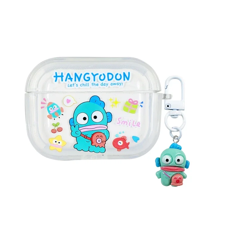 Cute Cartoon Sanrio Hangyodon Earphone Case For Airpods 1 2 3 4 Pro 2 Wireless Bluetooth Headset Protective Transparent Cover