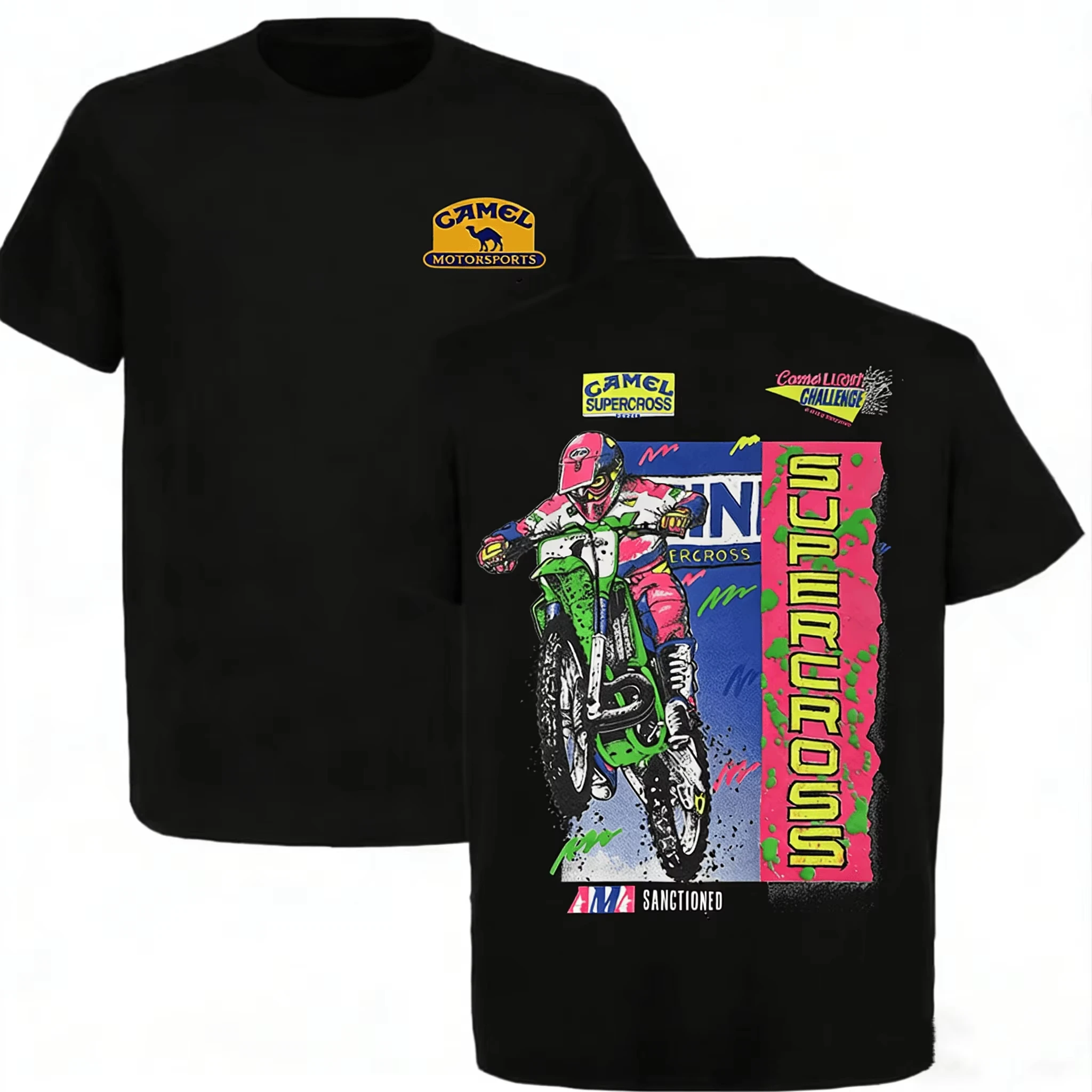Camel Supercross Printed T-shirt 2026 Summer Luxury Casual T-shirt Suitable for Both Men and Women