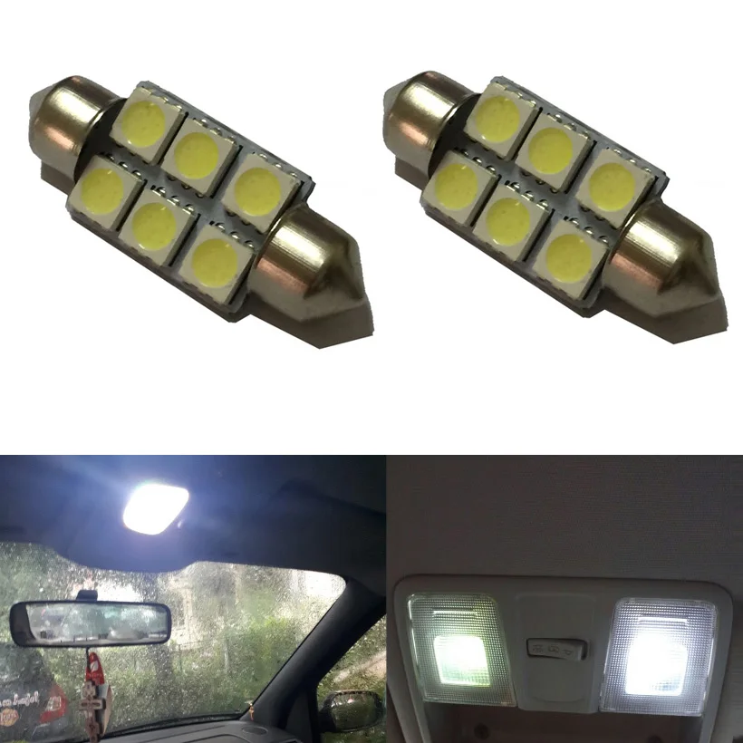 100pcs/lot  wholesale auto festoon C5W LED   36mm  3SMD white Light Interior Reading Lights Trunk lamp dome bulb