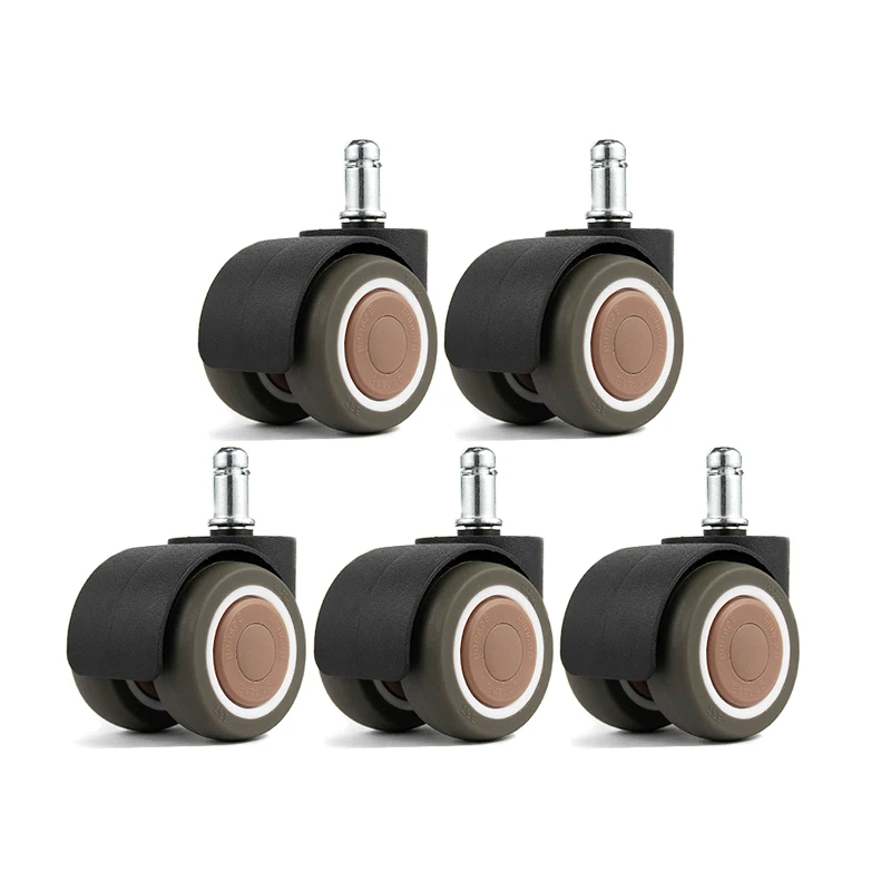 

5Pcs Moving wheel Mute Chair Wheel 2 inch Roll Office Chair Caster Replacement Casters Rubber Soft Safe Roller Furniture Wheels