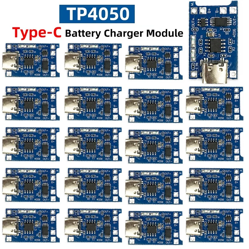1-5Pcs TP4056 Lithium Battery Charger Module 5V 1A Portable Battery Charger Type C Mini USB Micro Lithium Battery Charger Module