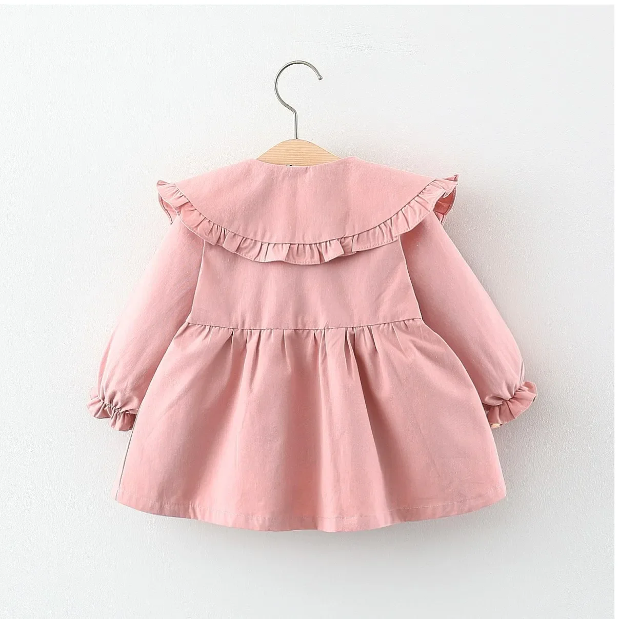 Spring and Autumn New Girl Baby Coat Sweet Doll Collar Small Flower Long Sleeve Windbreaker