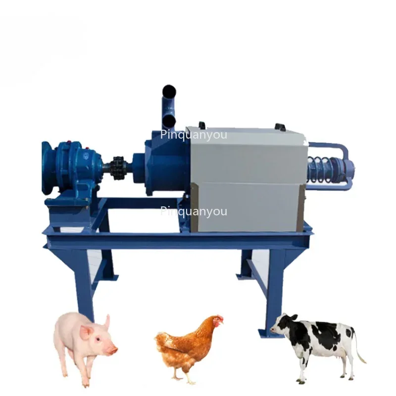 Animal farm poultry pig chicken cow dung squeezing sludge solid liquid manure separator dewatering machine