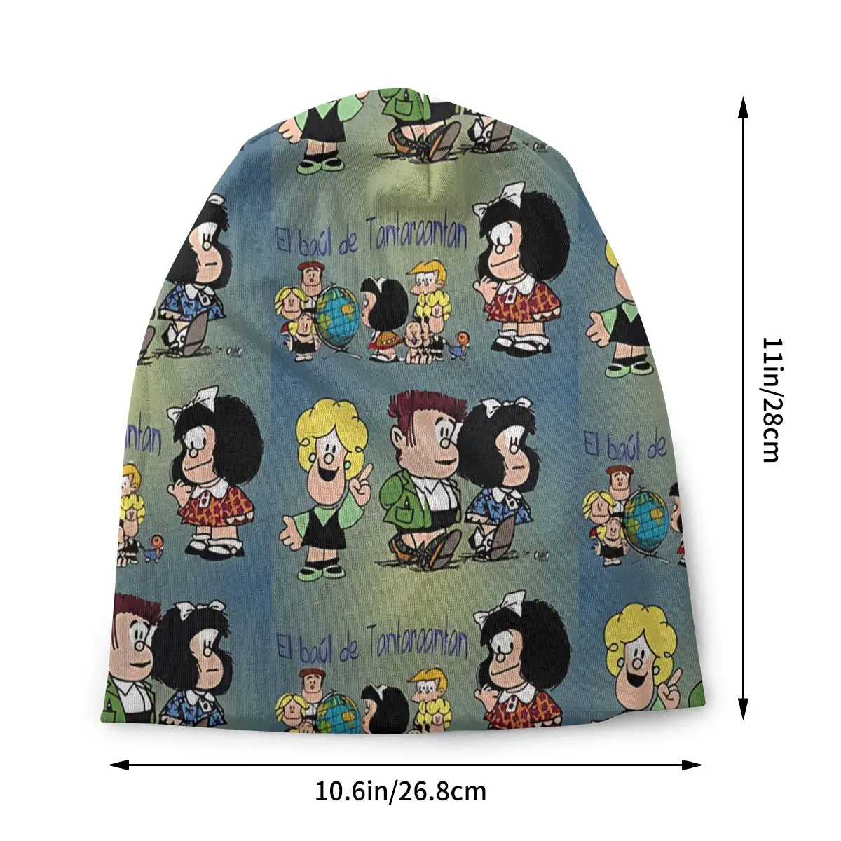 Humoriste Cartoon Mafalda Quino Comics Cap Men Women Paragraph Beanie Warm Fashion Hundred Take Ins Pullover Slouch Thin Unisex