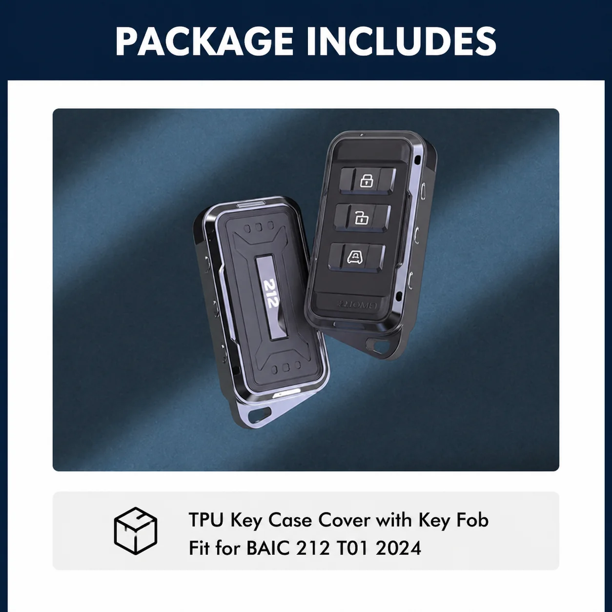 

For BAIC 212 T01 2024 2025 Car All-Inclusive Key Case Aluminum Alloy Key Set Mecha Style Protective Cover