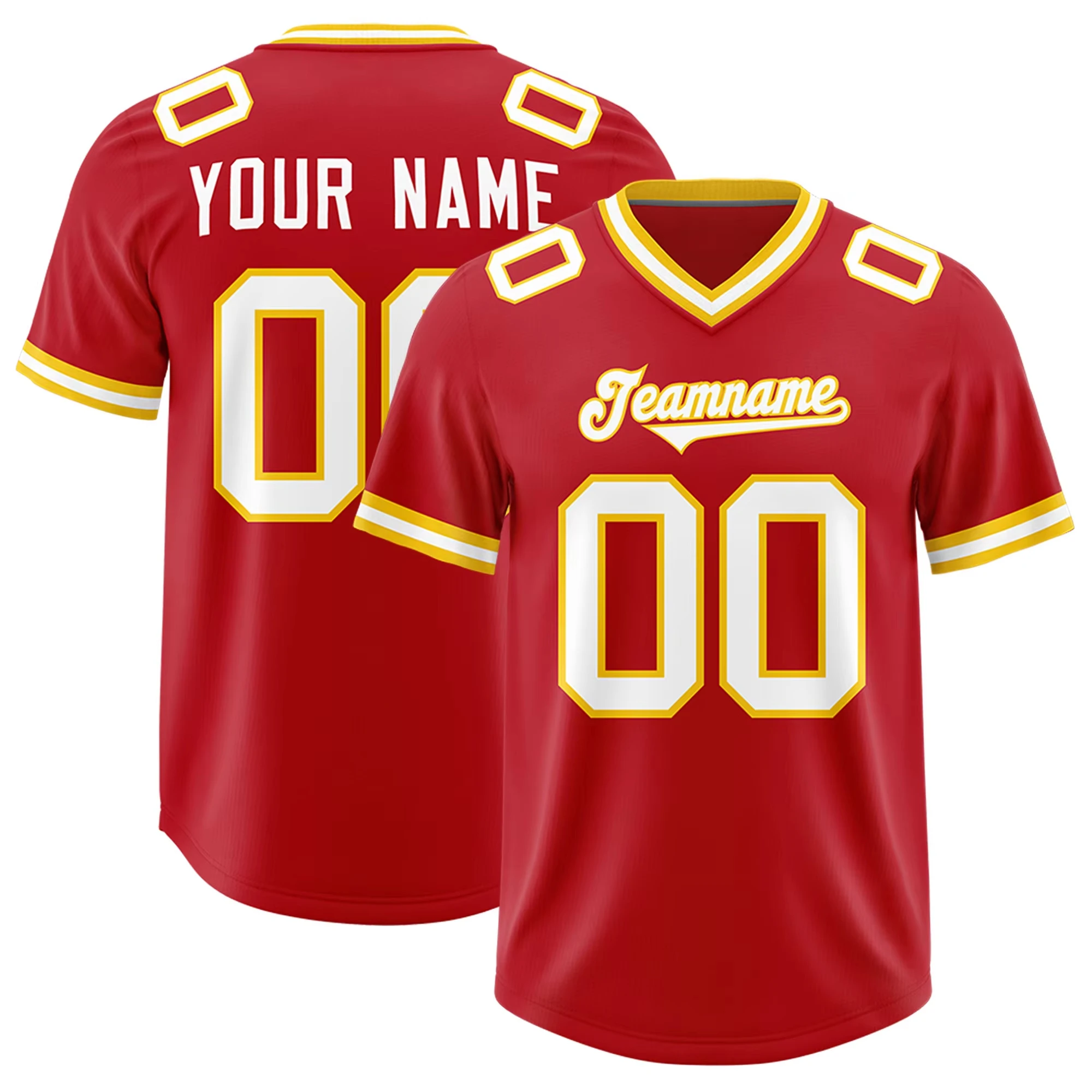 Customized American Football Jersey Rugby Stitched Name Number Team Jersey Wholesale Breathable Wear Red Pullover Streetwear