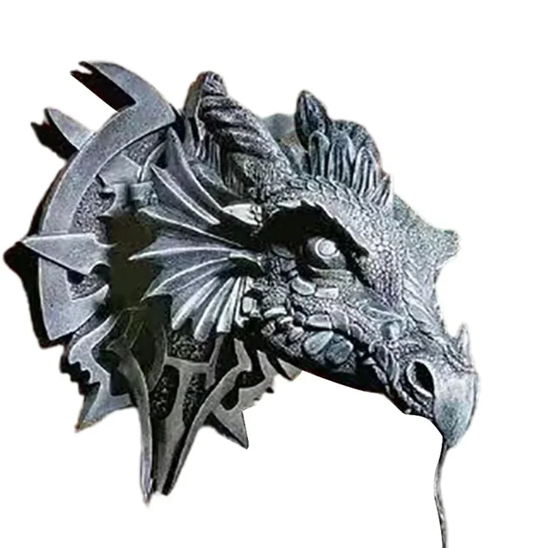 Crafts Pendent Lamp Halloween Decoration Wall Decoration LED Dinosaur Hanging Lamp Lantern Industrial Style Resin Dragon Head
