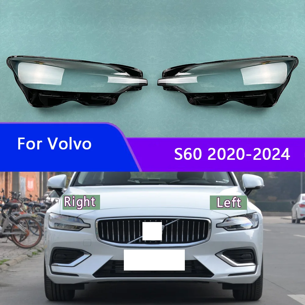 

For Volvo S60 2020-2024 Front Headlight Cover Transparent Headlamp Lamp Shell Replace Original Lampshade Plexiglass