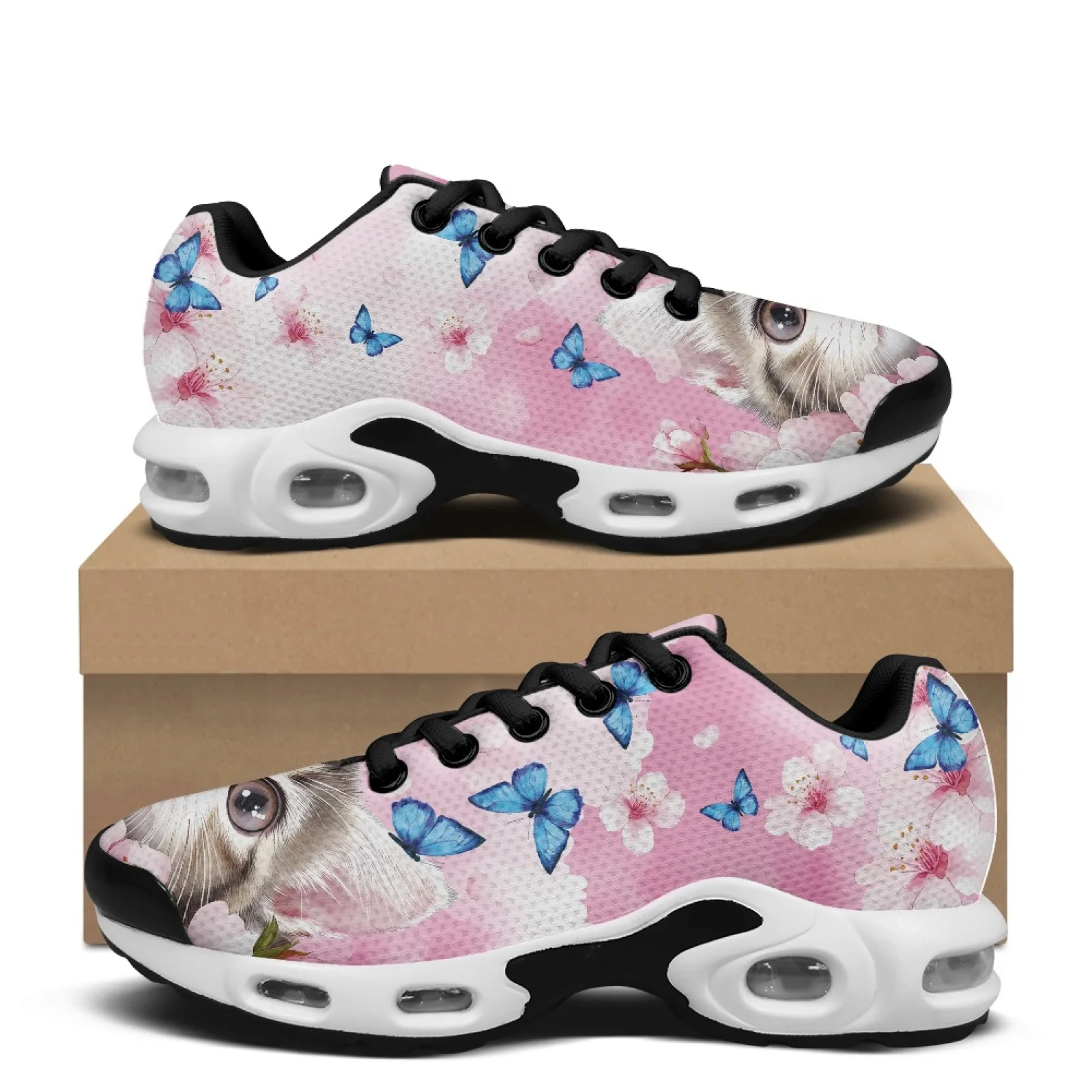 PENSTROLL Air Cushion Walking Shoes Lightweight Tennis Sneakers for Summer Men Cat Pink