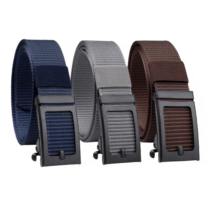 Ratschengürtel für Herren, lässig, 1 3/8 Zoll breit, Schnellverschluss, automatische Schiebeschnalle, Nylon-Gurtband, Geschenke für Papa – Detail 2