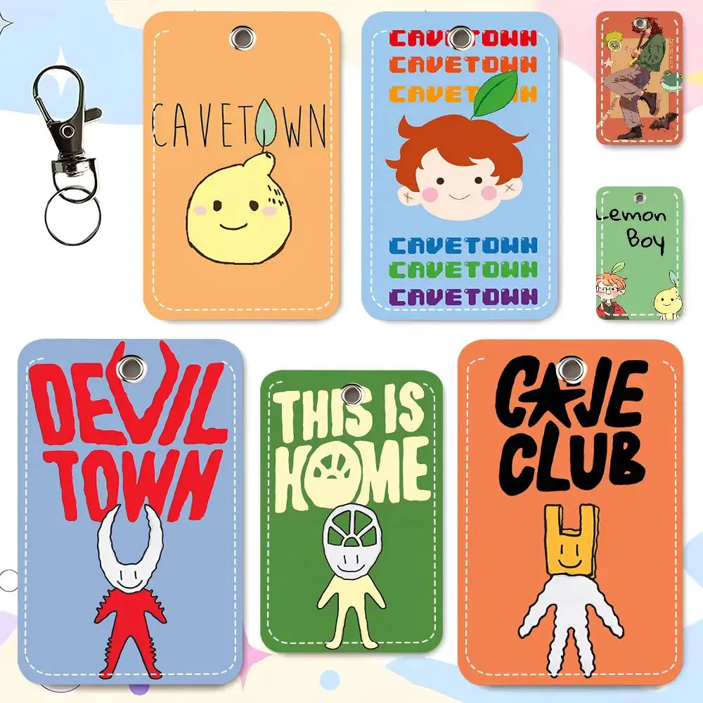 1pc Singer Cavetown Animal Kingdom Lemon Boy Anime Card Case Keychain Access Card Bag Key Tag Ring Leather Card Holder
