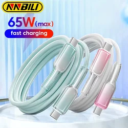 NNBILI PD 65W USB C To Type C Luxury Crystal Cable for iPhone 16 15 Plus Pro Max Cord Fast Charging for Macbook iPad Xiaomi POCO