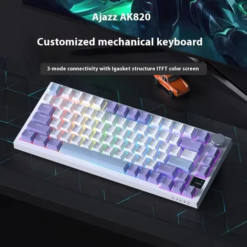 لوحة مفاتيح ميكانيكية Vortex Gear AJAZZ AK820pro 75 سلسلة هوت تراجع المكونات في سماعة لاسلكية تعمل بالبلوتوث ثلاثة أوضاع لوحة مفاتيح مكتب الألعاب