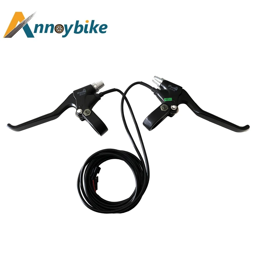 

2 Pieces Of Electric Bike Brake 12V-96V SM 2 pin line Cut Off Power Brake Lever Handle Grips Work for Bicycle E-scooter