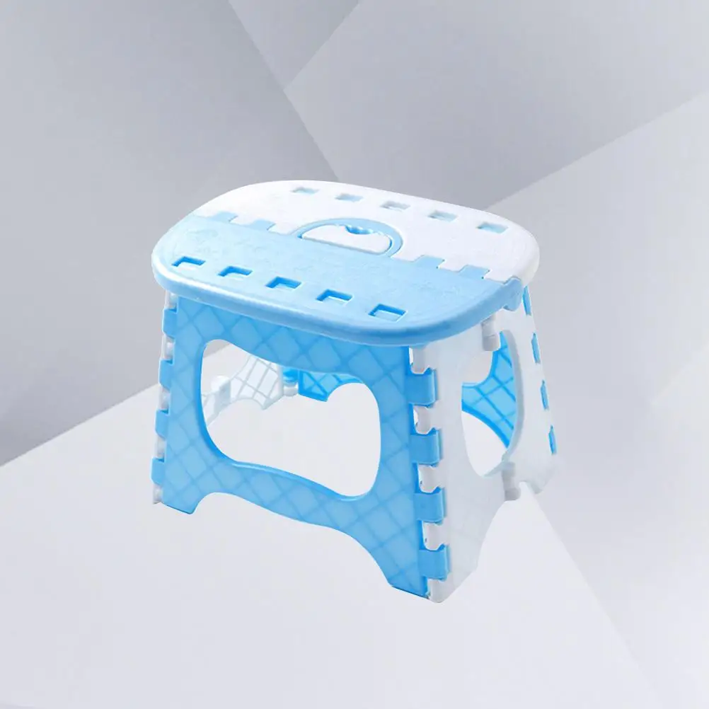 Plastic Fishing Stool Kids Folding Step Mini Portable Child Sturdy Handle Outdoor Use Strong Capacity Plastic Stool