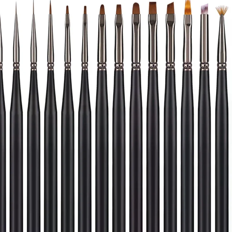 

1PCS Wooden Handle Nail Art Brushes Manicure Lines Painting UV Gel Extension Builder Gradient Drawing Pen