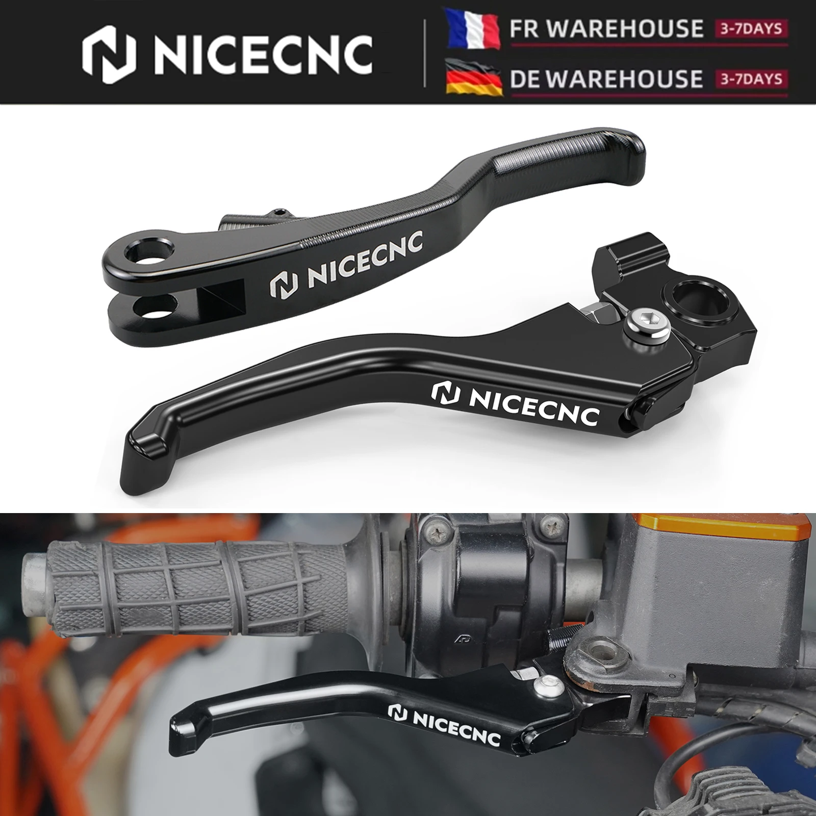 (Disponibile in UE) Leva Frizione Corta e Leva Freno per Husqvarna 701 Enduro Supermoto 2016-2023, KTM Enduro R SMCR 2014-2023, GasGas ES SM