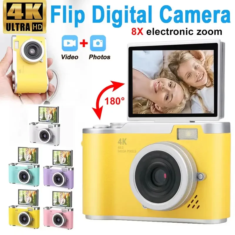 High Definition Flip Screen 4K Digital Camera CCD Entry-level Mirrorless Camera with Portable Camera for Taking Photos