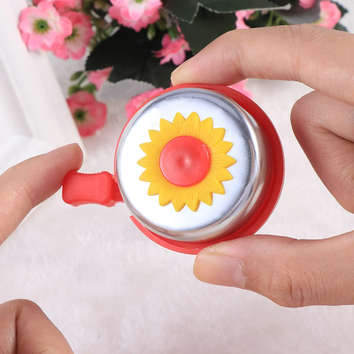 

Sunflower Bike Bell Kids Bike Bells Cycling Bell Ring Horn Alarm Children Boys Girls(Red) Bike Horn Handlebar Bell