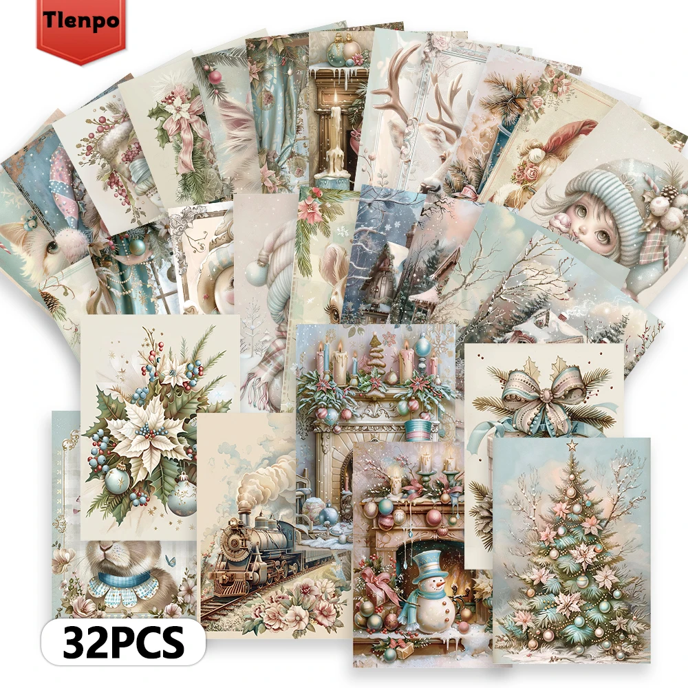 32-teiliges Weihnachtspostkarten-Set, Vintage-Halloween-Geschenk für Lehrer, Weihnachtsgeschenke für den Schulanfang, Schlafzimmerdekoration, dicker Karton – Detail 3