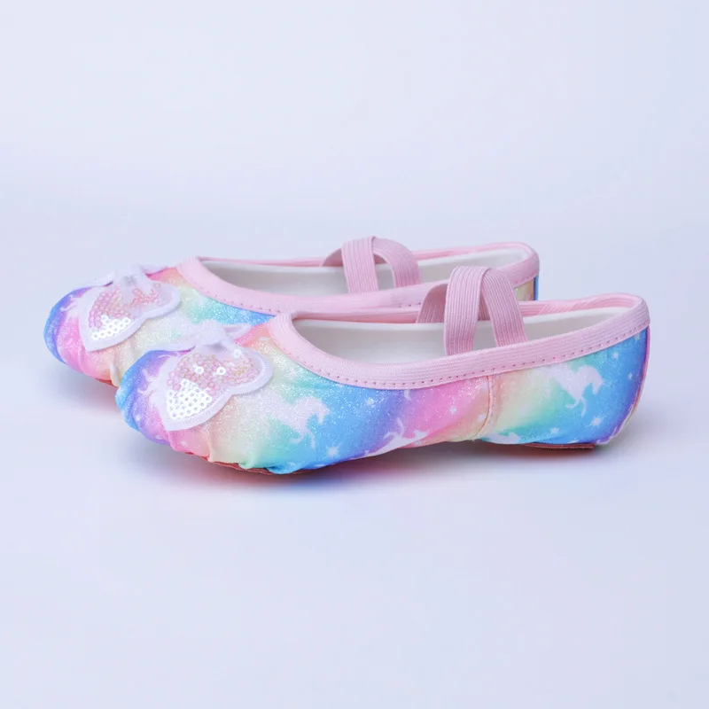 الفتيات أحذية رقص الباليه لينة أسفل مرحلة الأداء الأطفال القط مخلب شكل الجسم عبر الحدود أحذية الرقص أحذية الباليه