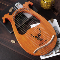 16-String Lyre Harp, Solid Mahogany Body, Steel Strings,  Sound, Ideal for Beginners and s in Music Practice