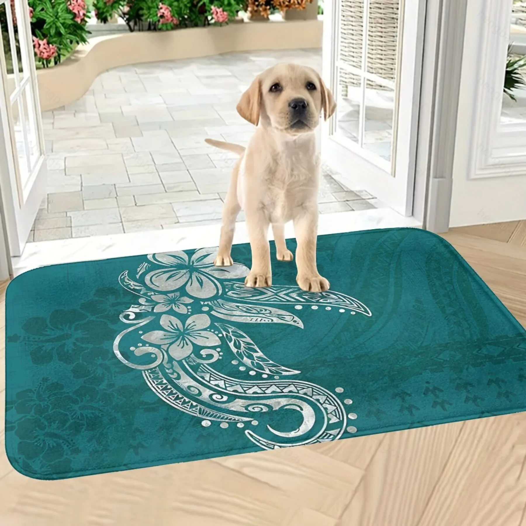 

1PC Flower Arts Pattern Kitchen Rugs Non-Slip Door Mats Pop design Bathroom Rug Bath Mat Carpet for Home Sink Laundry Decor